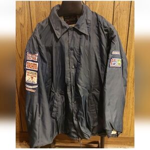 Vintage Sears Nylon Navy Patch Detail Coach Jacket Bicycle Patches From The 70s